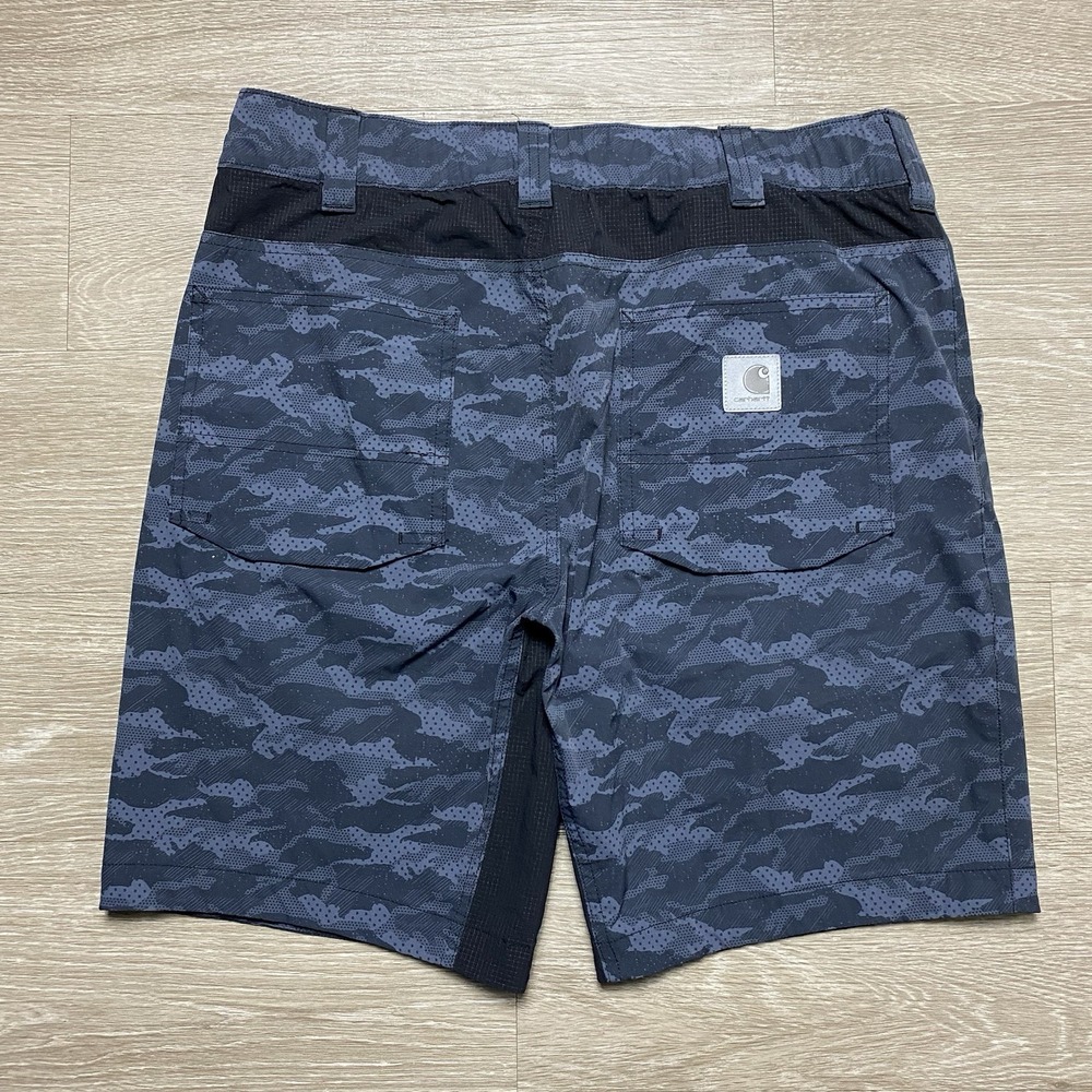 Carhartt LWD Relaxed Fit Camo Shorts Men's 34 Gray Black Stretch Nylon BS5803-M - Picture 8 of 8